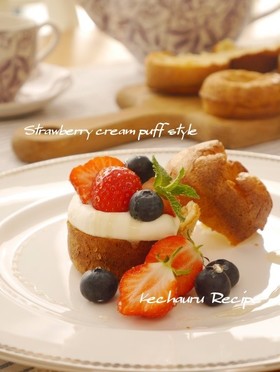 ポップオーバー☆ショートケーキ風